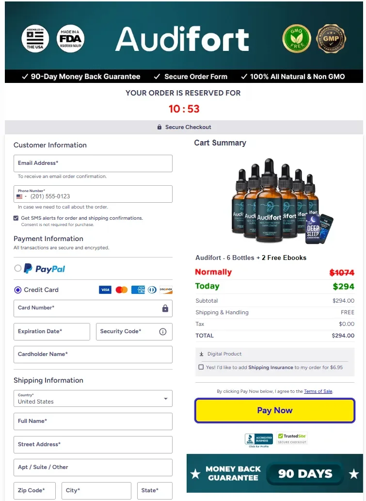 audifort-order-checkout-page